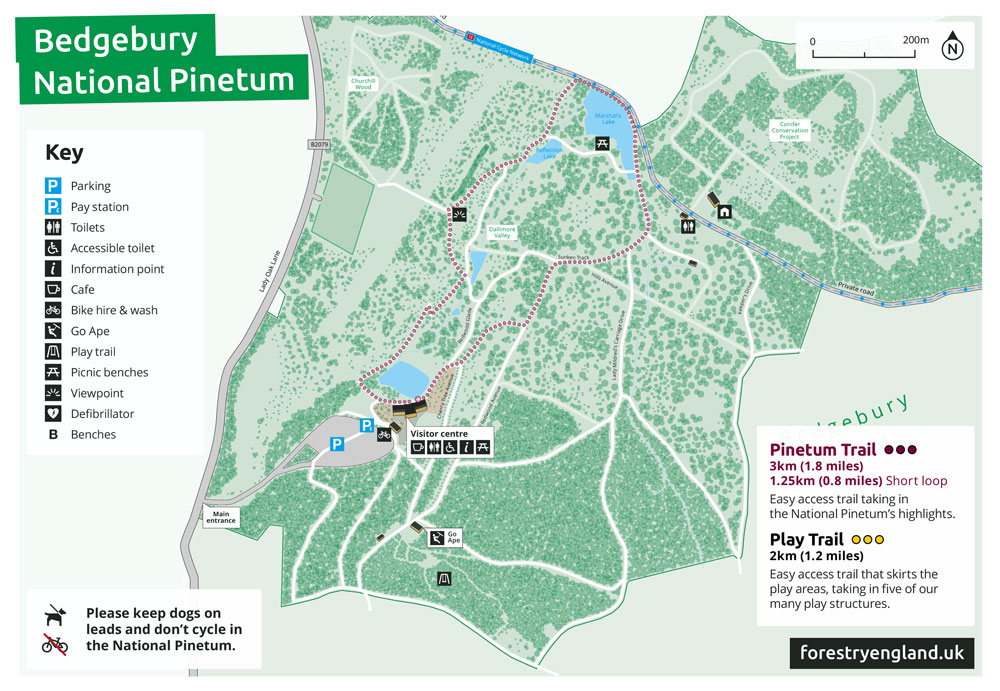 Map of Bedgebury National Pinetum