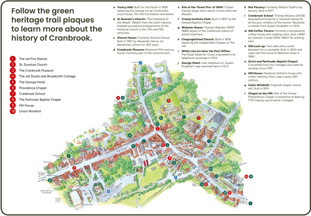 Cranbrook Heritage Trail map