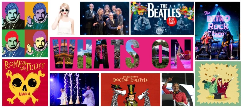 A collage of performances that are happening at Hever Castle this summer