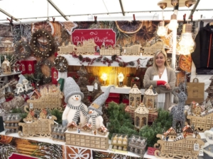 A market stall full of Christmas goodies