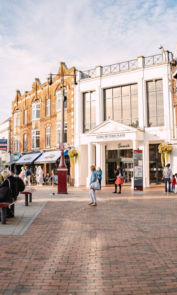 Entrance to Royal Victoria Place shopping centre