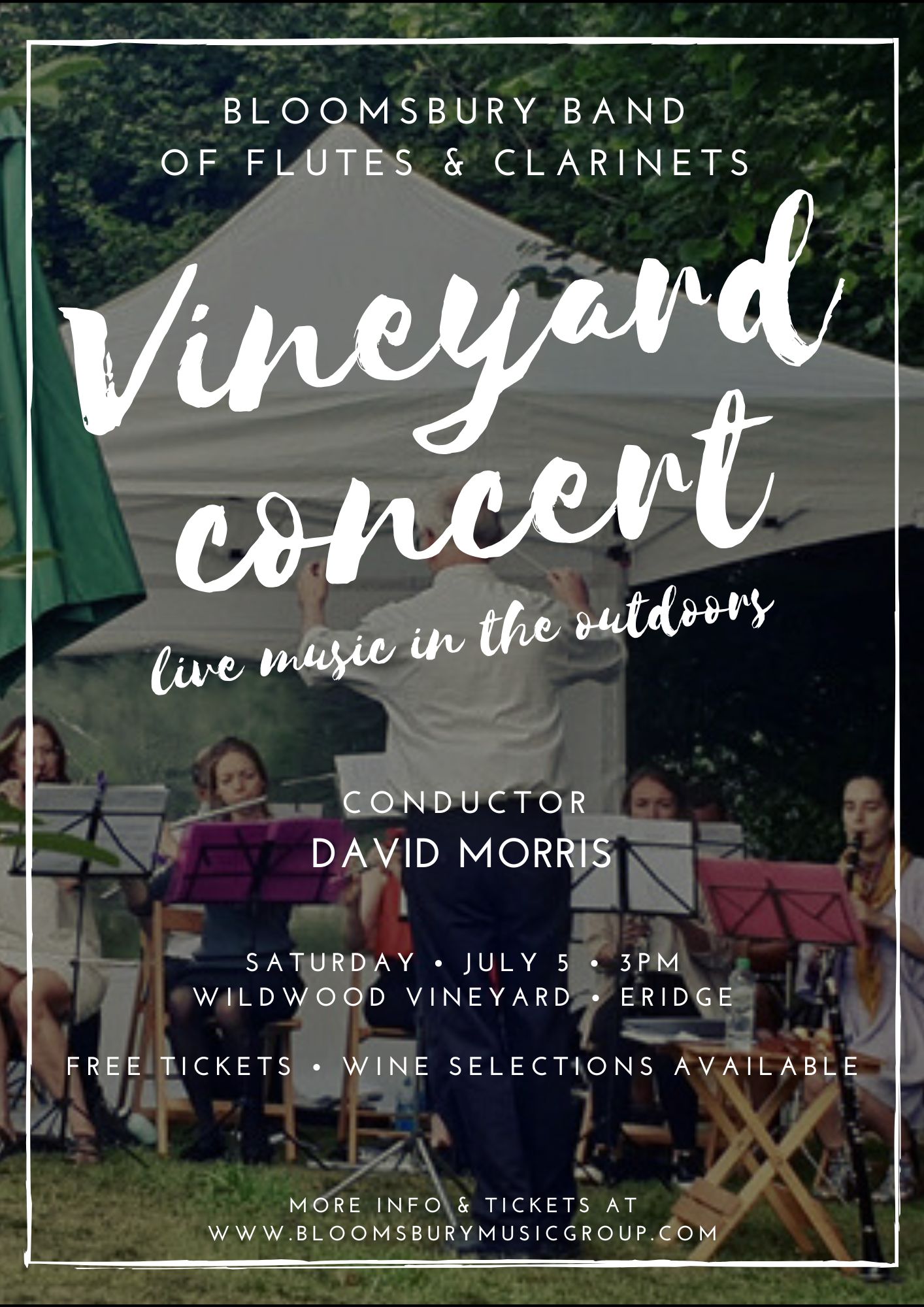 Wildwood Vineyard concert promotional poster