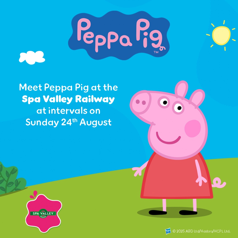 Meet Peppa Pig at the Spa Valley Railway on Saturday 24th August