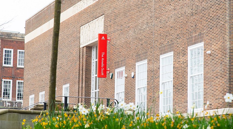 the-amelia-scott Front of library building
