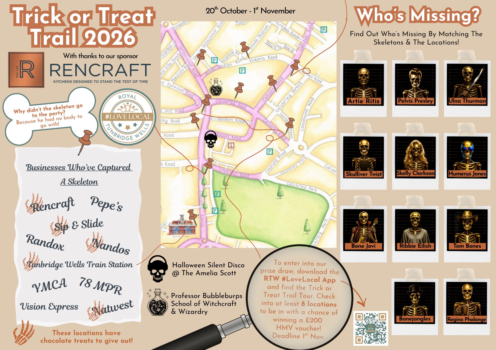 WEB 2026 Halloween Children’s Trail Sheet RTWT Trick Or Treat Trail Map