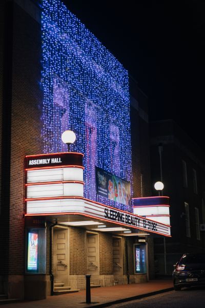 assembly hall theatre with christmas lights